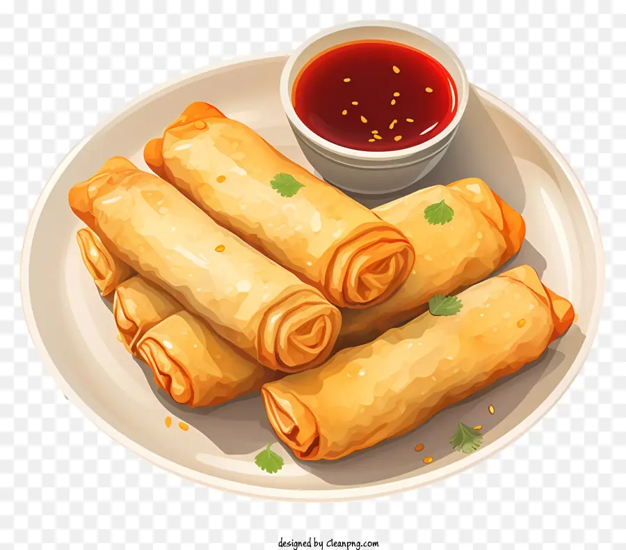 Rouleaux De Printemps Plats，Rouleaux De Printemps Frits PNG