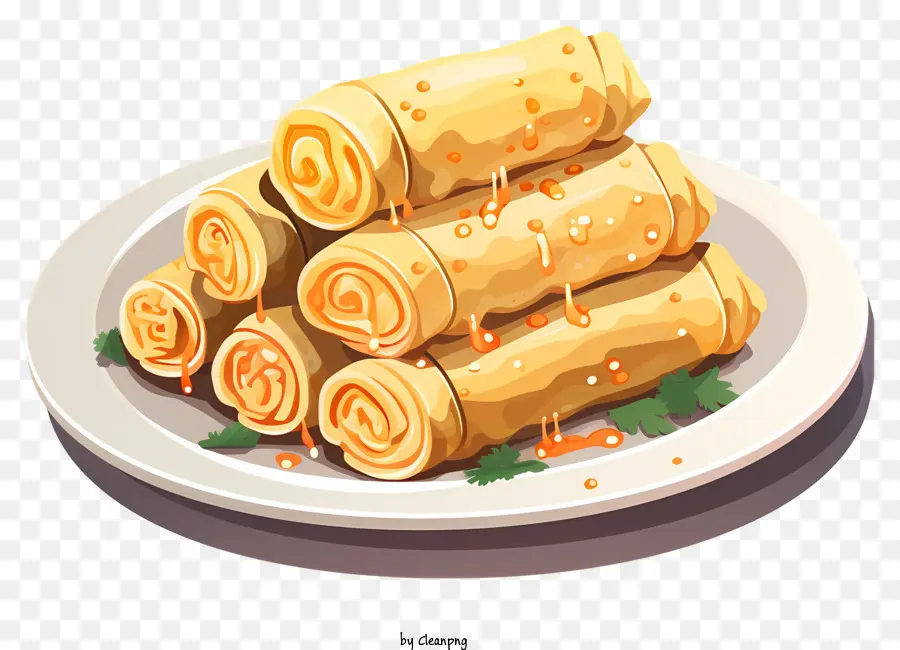 Rouleaux De Printemps Plats，Rouleaux De Printemps PNG