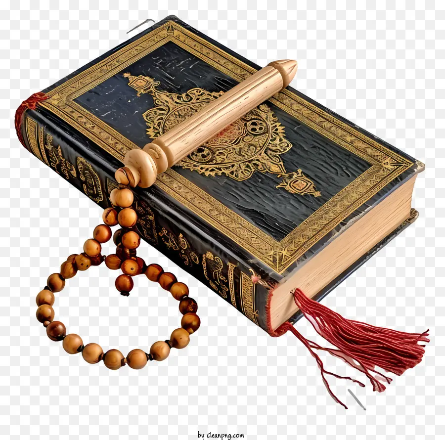 Coran Book And Pray Beads，Coran PNG