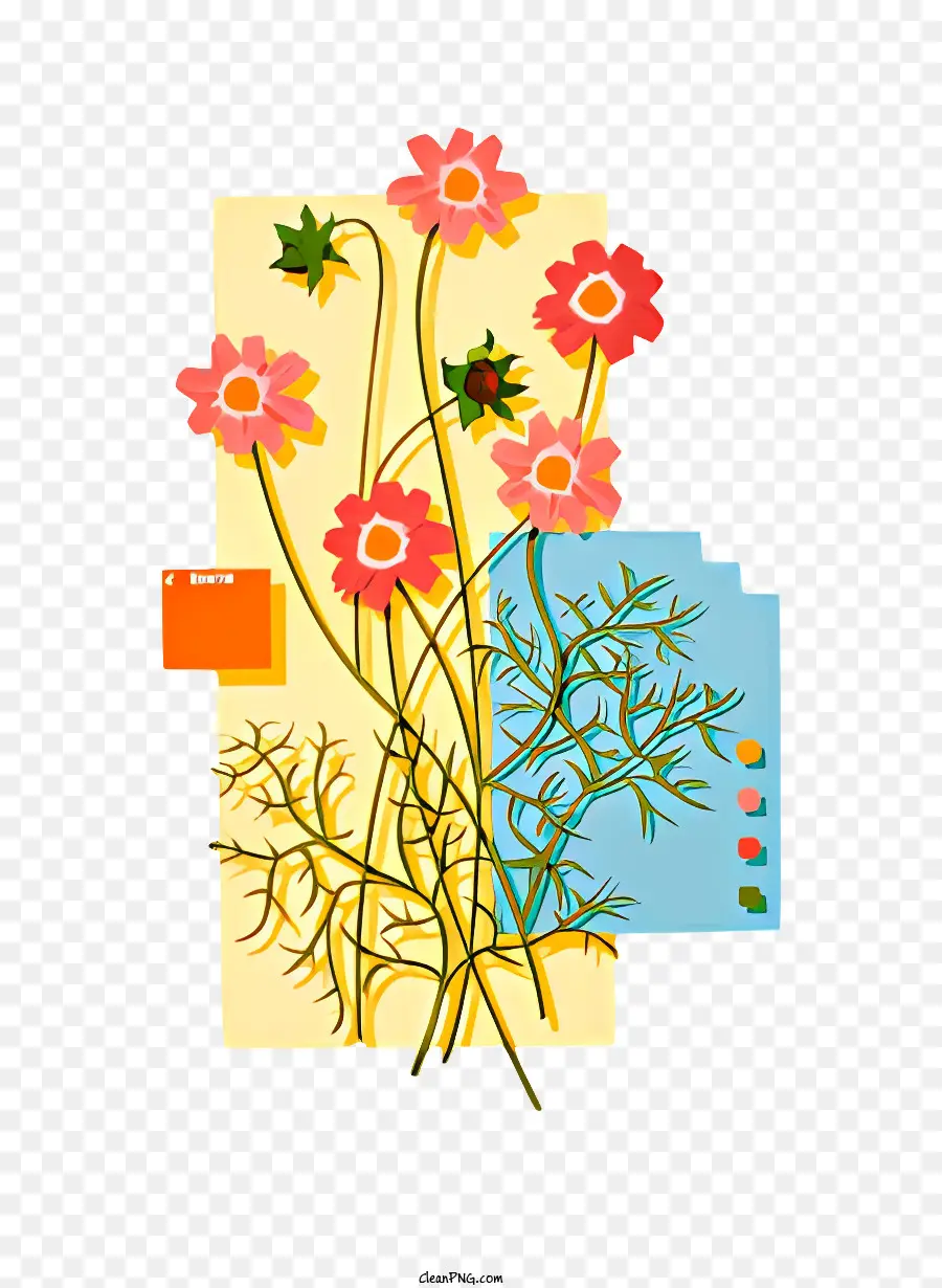 Fleur，Fleurs Roses Et Blanches PNG