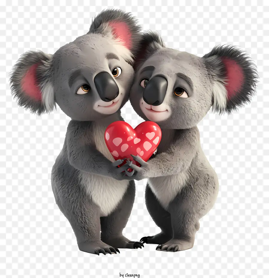 Amoureux Des Koalas，Koalas Avec Coeur PNG