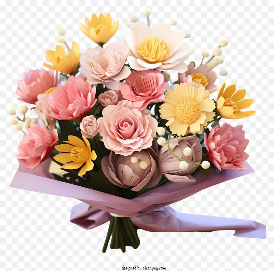 Composition Florale Plate，Bouquet De Fleurs PNG