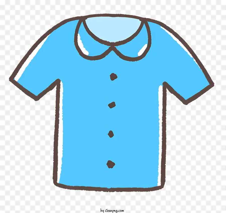 T Shirt Bleu，Col Blanc PNG