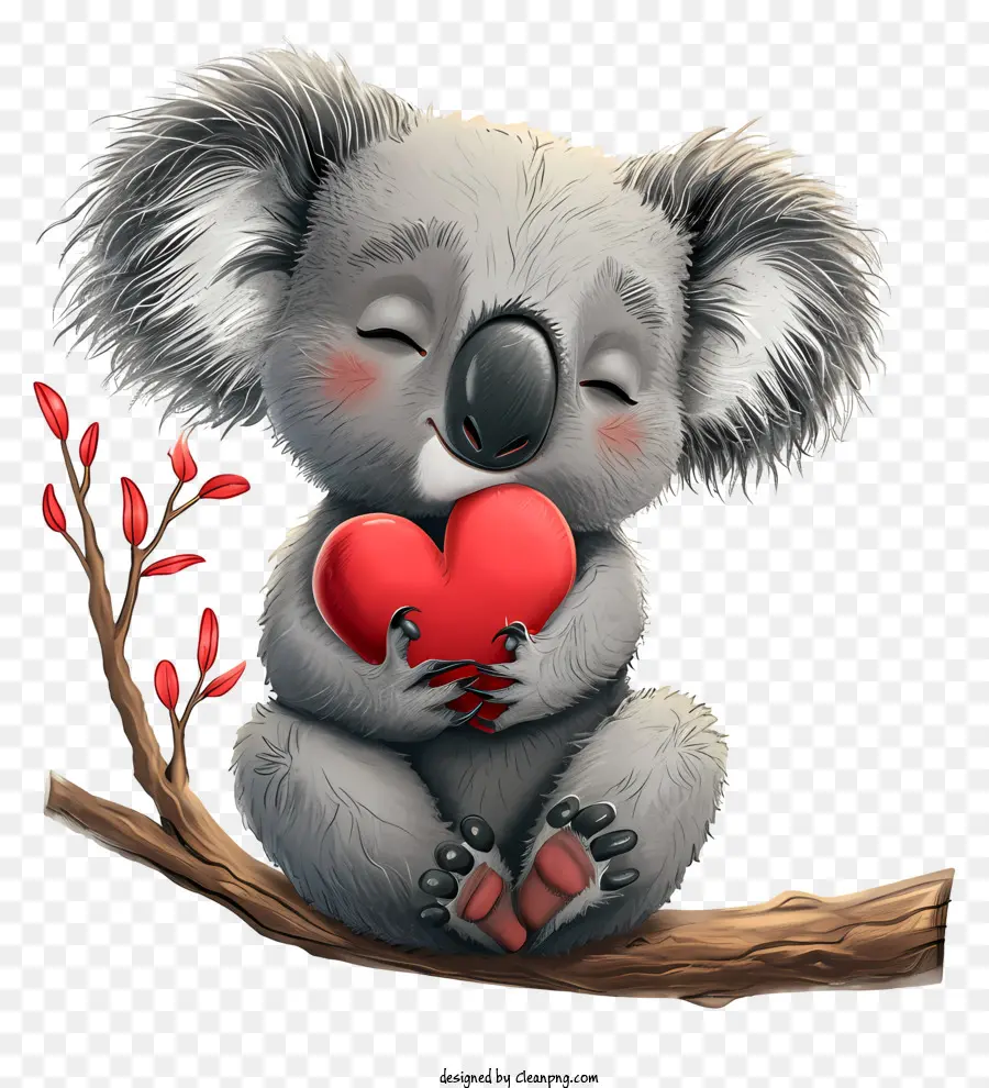 Amoureux Des Koalas，Koala Avec Coeur PNG