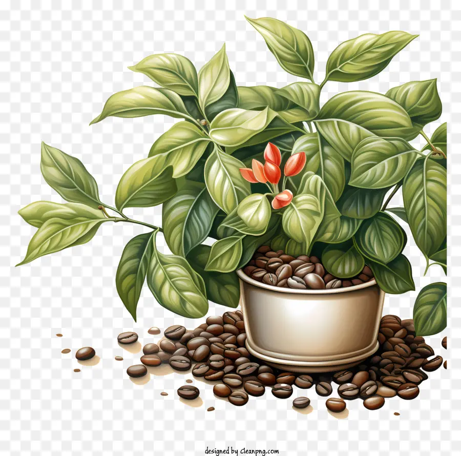 Plante De Café，Les Grains De Café PNG
