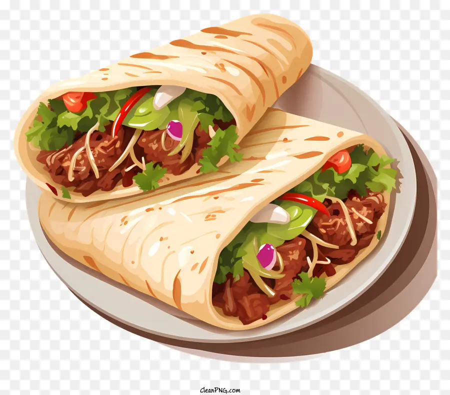 Shawarma Plat，Burritos PNG