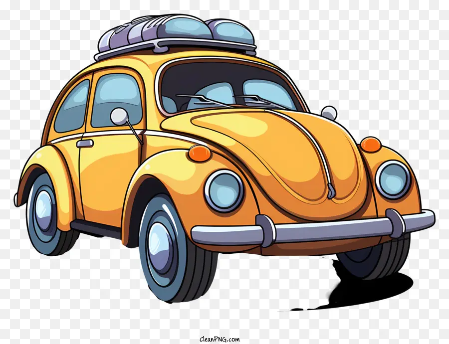 Voiture De Dessin Animé De Style Croquis，Volkswagen Beetle Vintage PNG