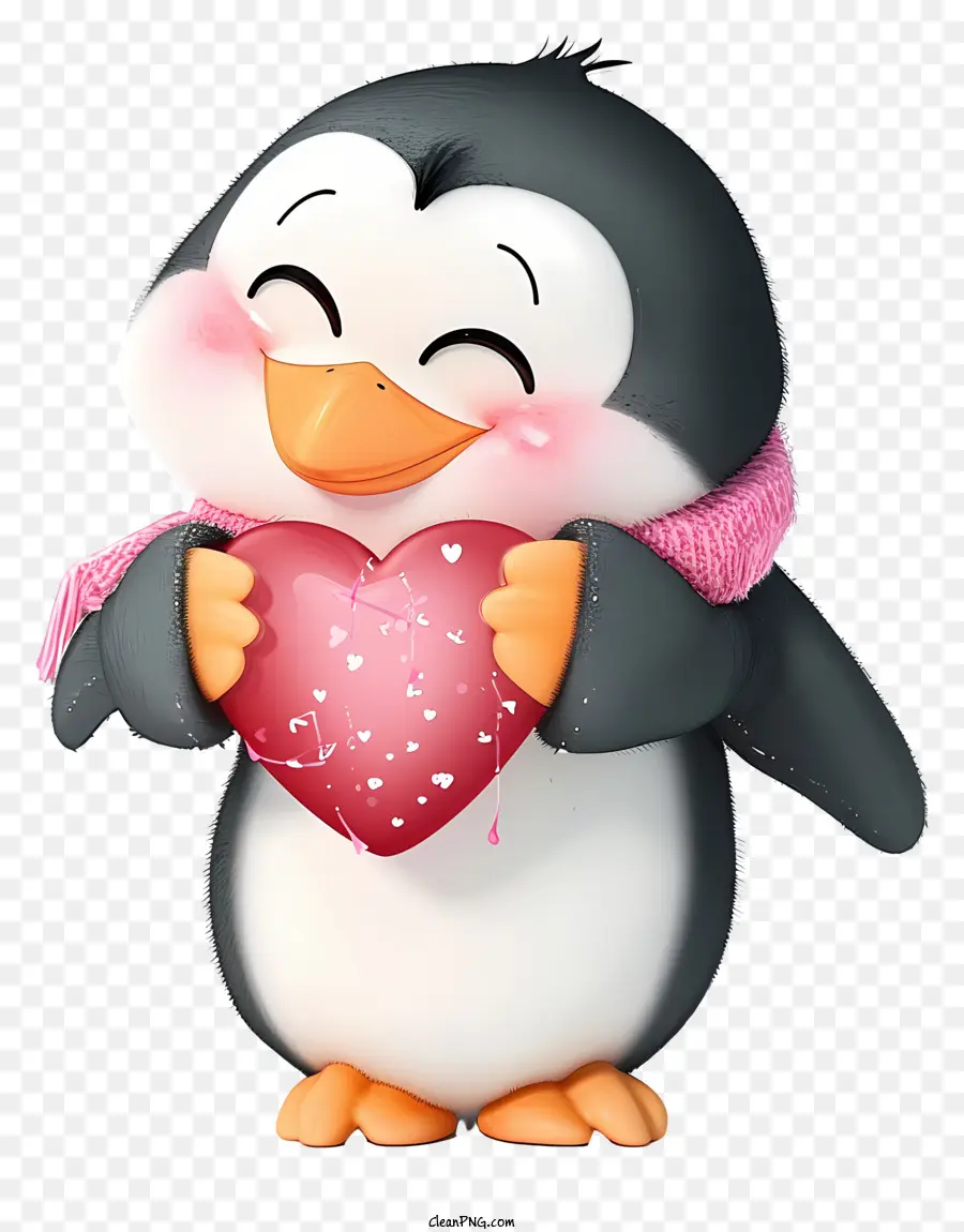 Dessin Animé Valentine Penguin，Pingouin Mignon PNG