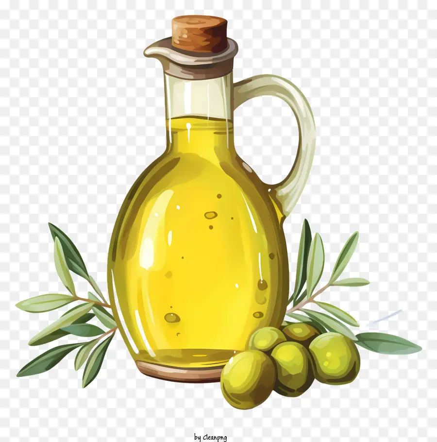 Huile D'olive De Style Croquis，L'huile D'olive PNG