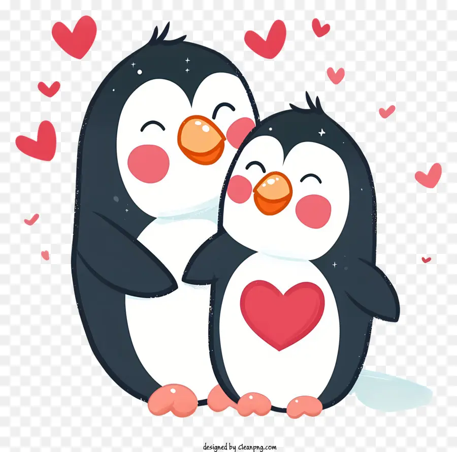 Pingouin Plat De La Saint Valentin，Les Pingouins PNG