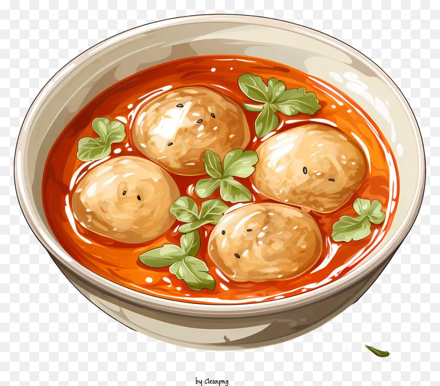 Bol à Soupe Aquarelle，Boulettes De Viande PNG