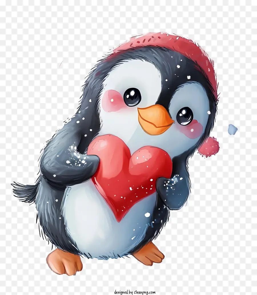 Illustrations Détaillées Du Personnage，Pingouin De La Saint Valentin PNG