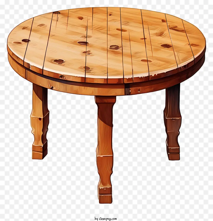 Table Ronde En Bois Aquarelle，Table En Bois PNG