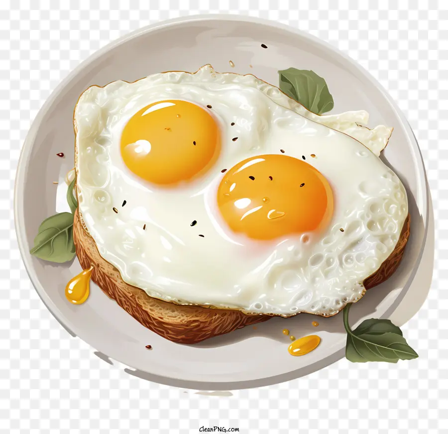 œuf Poché à La Main，Toast PNG
