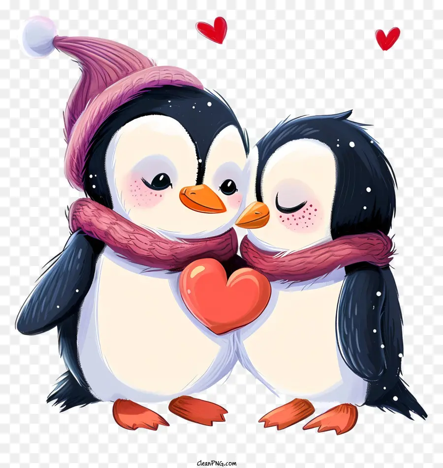 Pingouin De Dessin Animé De La Saint Valentin，Pingouins PNG