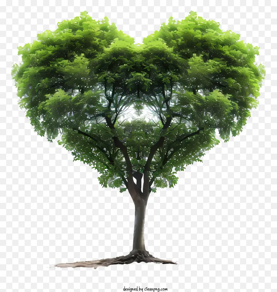 En Forme De Coeur De L'arbre，Arbre Vert PNG