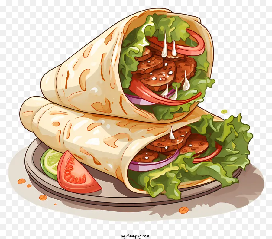 Sketch Shawarma，Sandwich PNG
