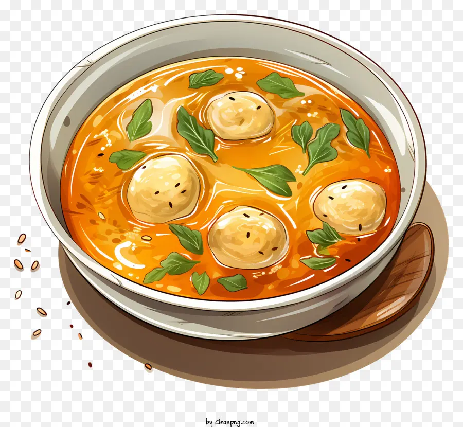 Bol à Soupe Aquarelle，Boulettes De Viande PNG