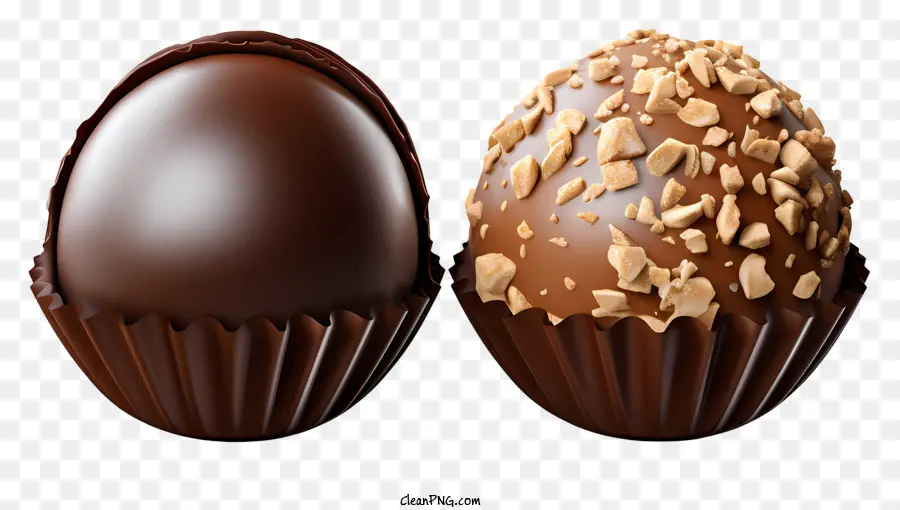 Boule De Chocolat 3d Réaliste，œuf De Chocolat Noir PNG