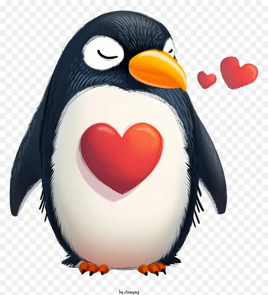 Penguin De La Saint Valentin Réaliste，Cartoon Pingouin PNG