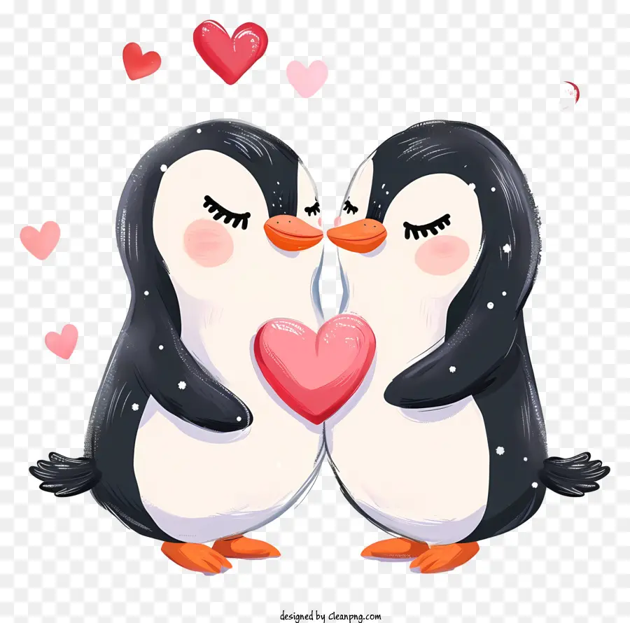 Pingouin Plat De La Saint Valentin，Pingouins PNG