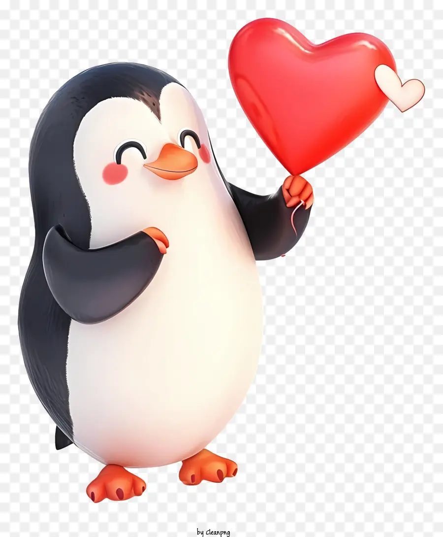Psd 3d Valentine Penguin，Cute Cartoon Pingouin PNG