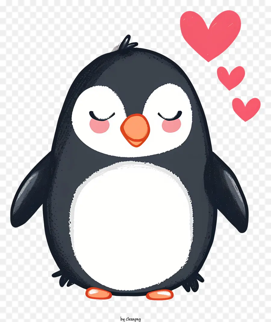 Pingouin Plat De La Saint Valentin，Pingouin Mignon PNG