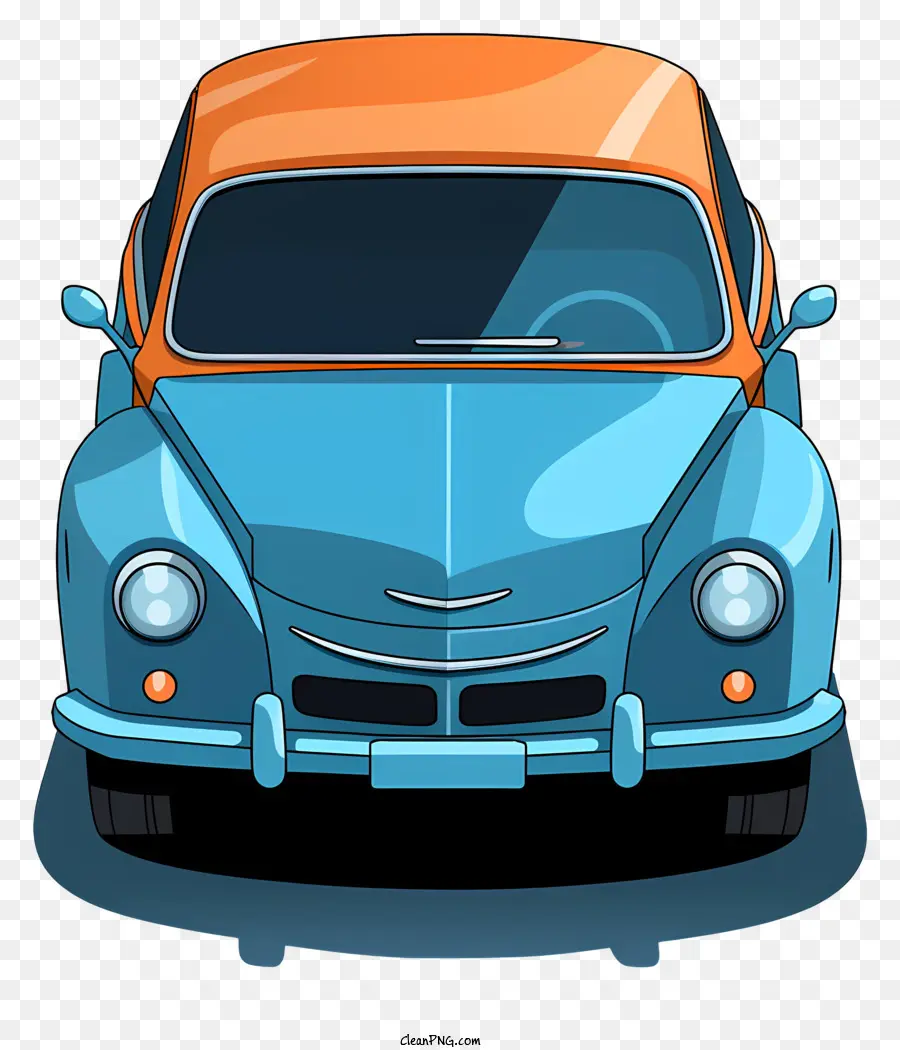 Voiture De Dessin Animé Dessinée à La Main，Voiture Bleue PNG