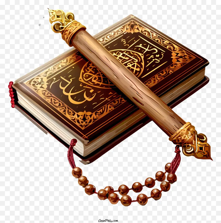 Livre Sacré Du Coran Et Icône Des Perles De Prière，Coran PNG