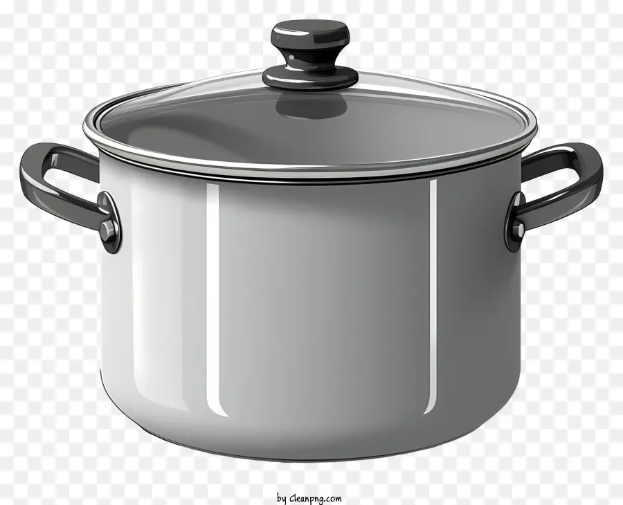 Casserole En Acier 3d Réaliste，Pot D'argent PNG