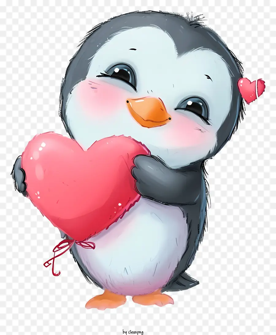 Pingouin De La Saint Valentin，Cartoon Pingouin PNG