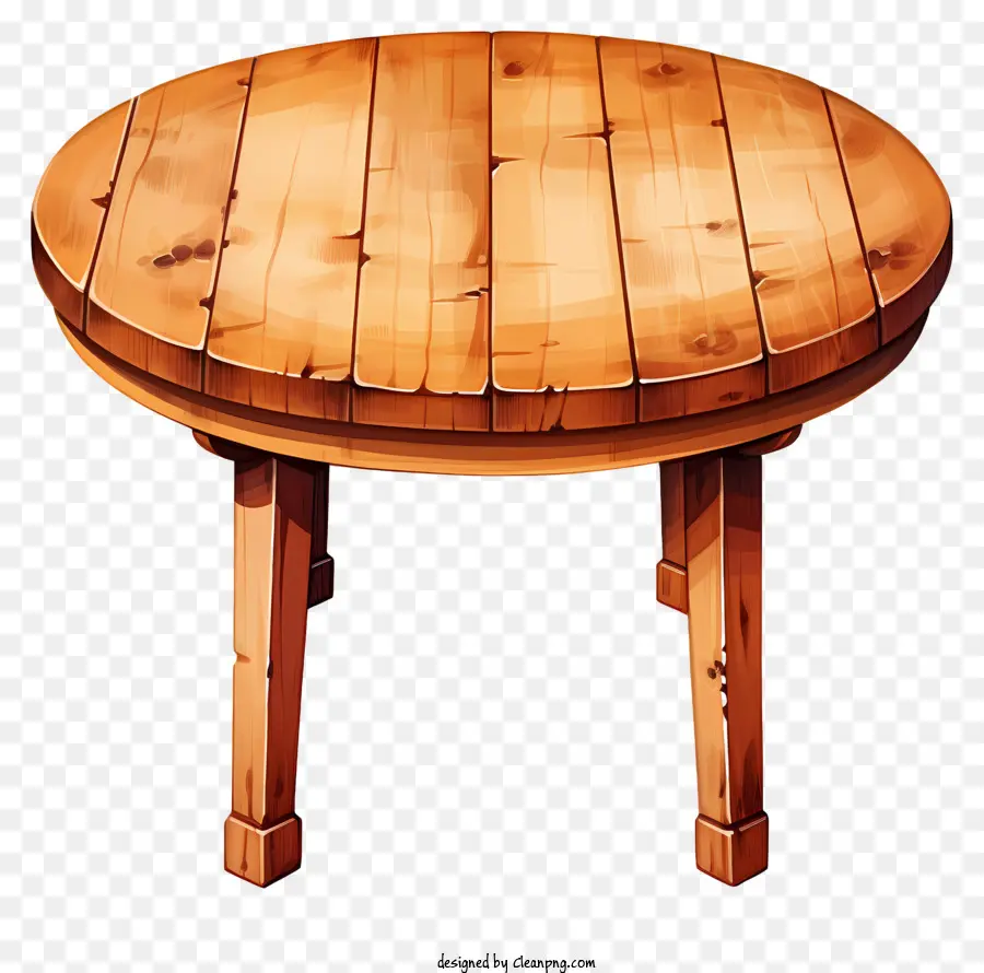 Table Ronde En Bois Aquarelle，Table En Bois PNG