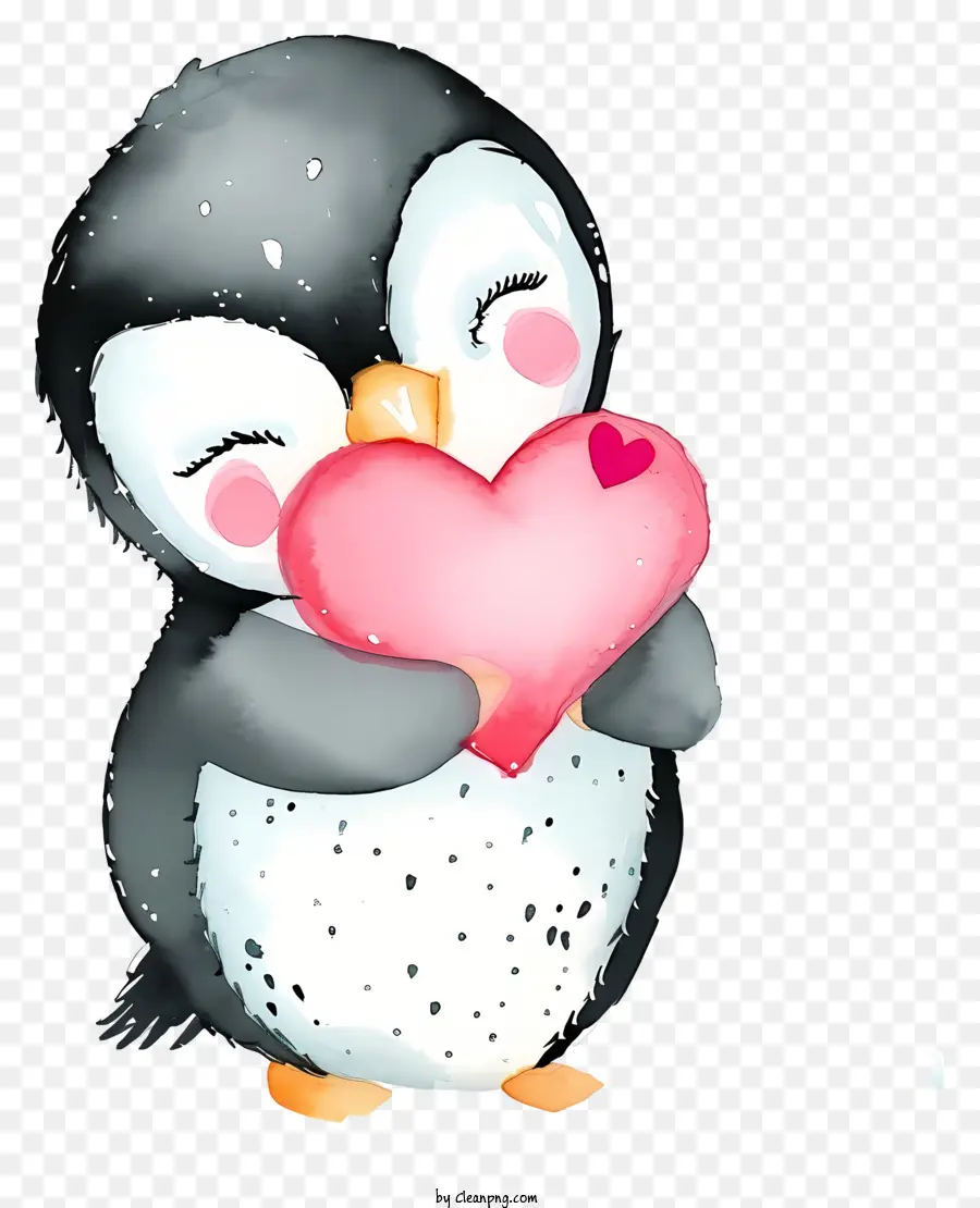 Pingouin Aquarelle Saint Valentin，Manchot PNG