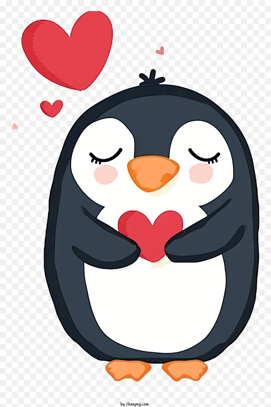 Art Vectoriel Simpliste De Pingouin De La Saint Valentin，Pingouin Avec Coeur PNG