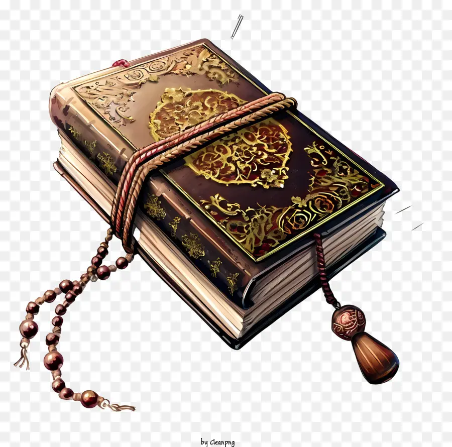 Livre Sacré Du Coran Et Icône Des Perles De Prière，Conception De La Couverture Du Livre PNG
