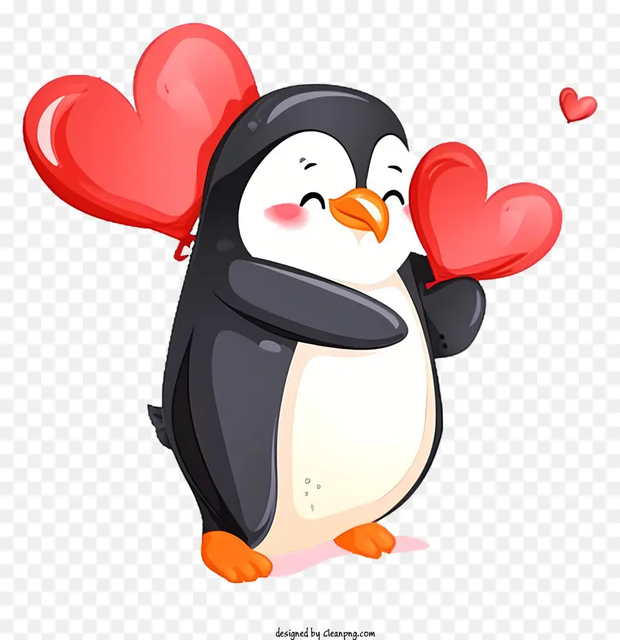 Valentine Pingouin Art Vecteur Simpliste，Cartoon Pingouin PNG