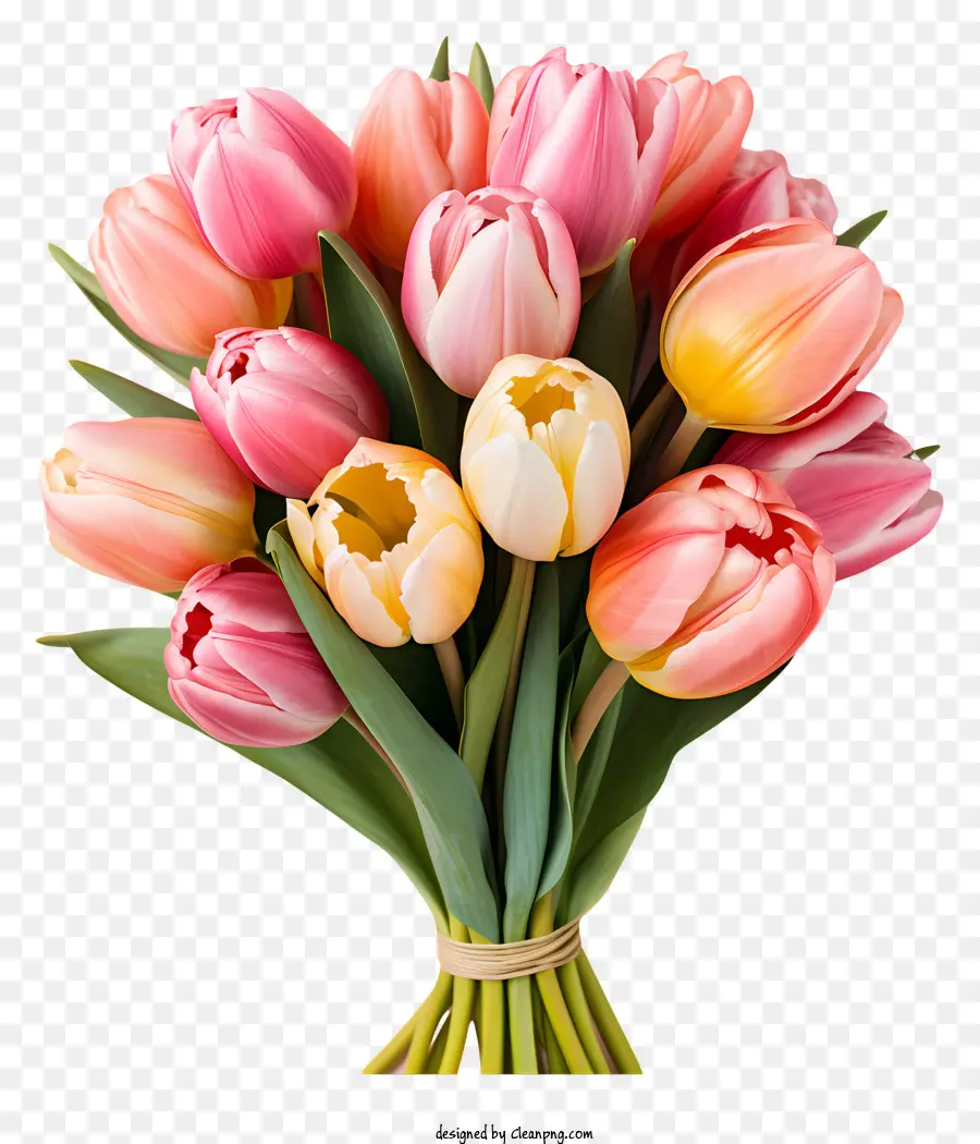 Bouquet De Tulipes Pastel，Les Tulipes PNG