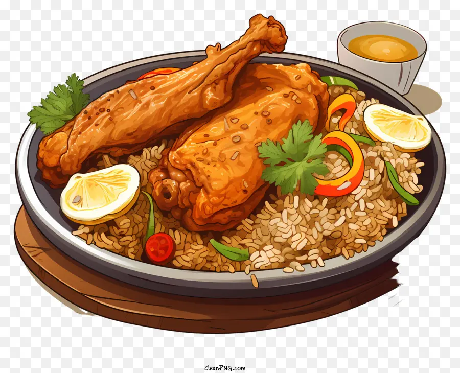 Sketch Style Poulet Biryani，La Nourriture PNG