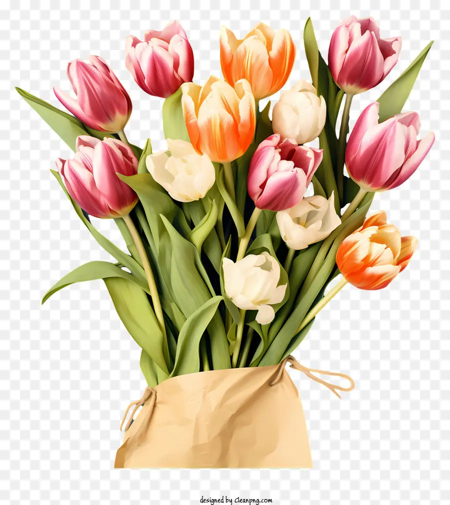 Bouquet De Tulipes Pastel，Tulipes PNG