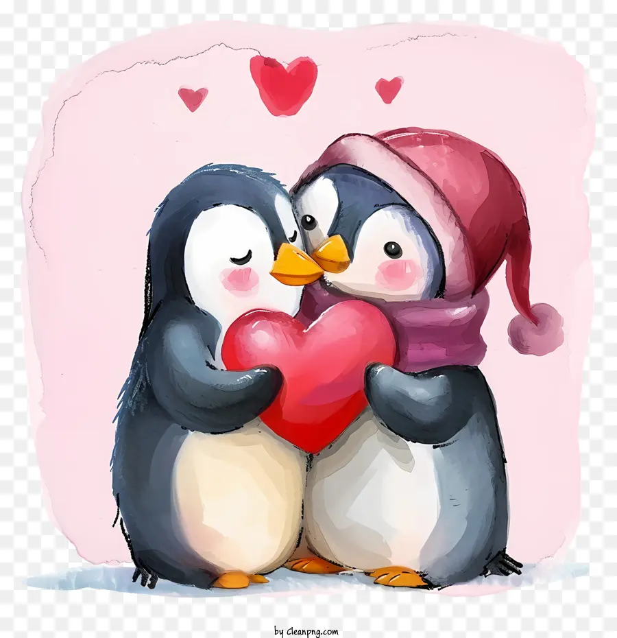 Pingouin De La Saint Valentin，Les Pingouins PNG