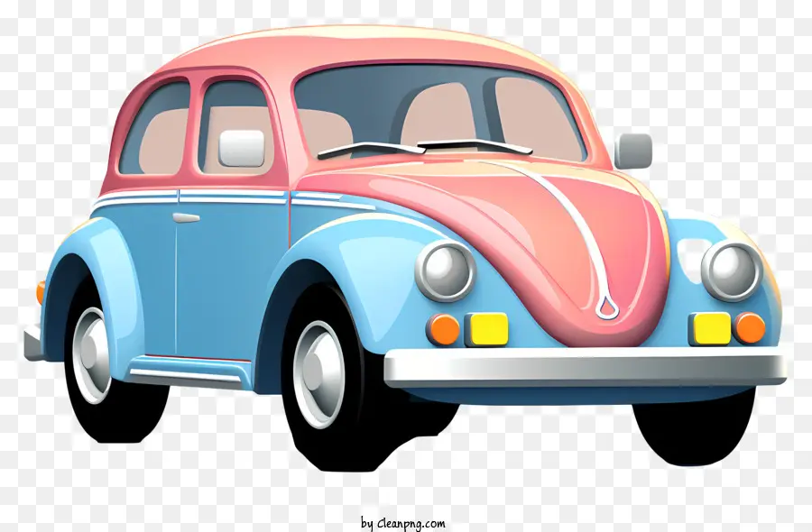 Voiture De Dessin Animé Pastel，Volkswagen Beetle Vintage PNG