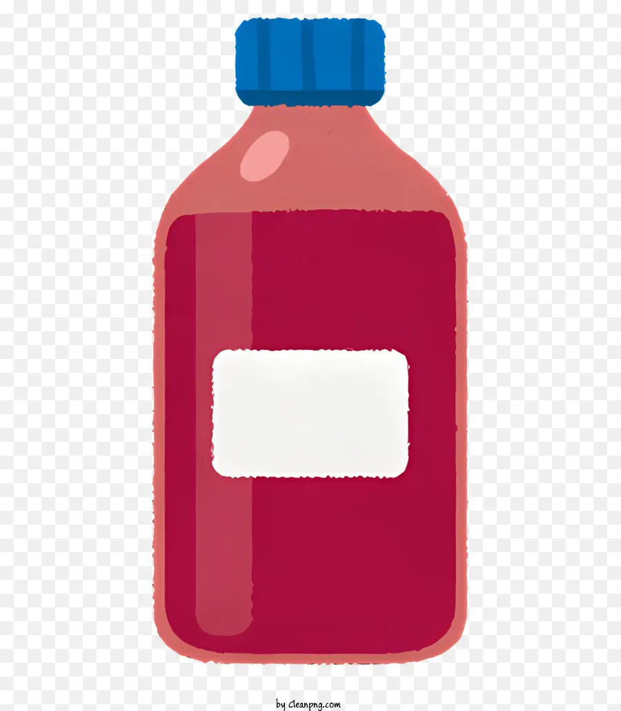 Bouteille En Plastique Rouge，étiquette Blanche PNG