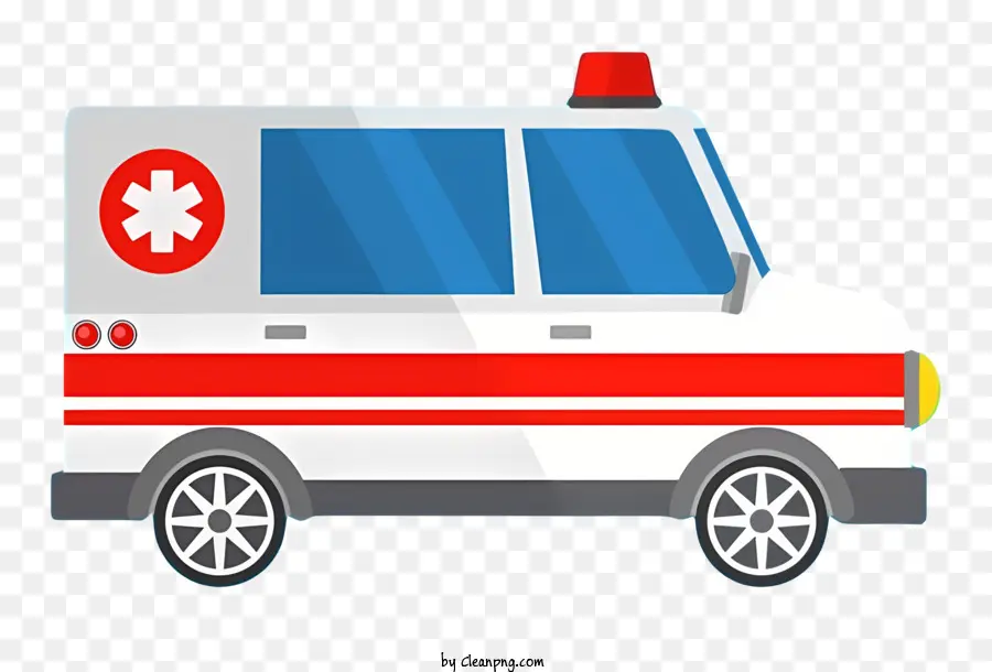 Bande Dessinée De Voiture D'ambulance，Ambulance Blanche Et Rouge PNG
