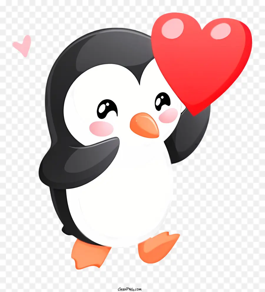 Valentine Pingouin Art Vecteur Simpliste，Manchot PNG