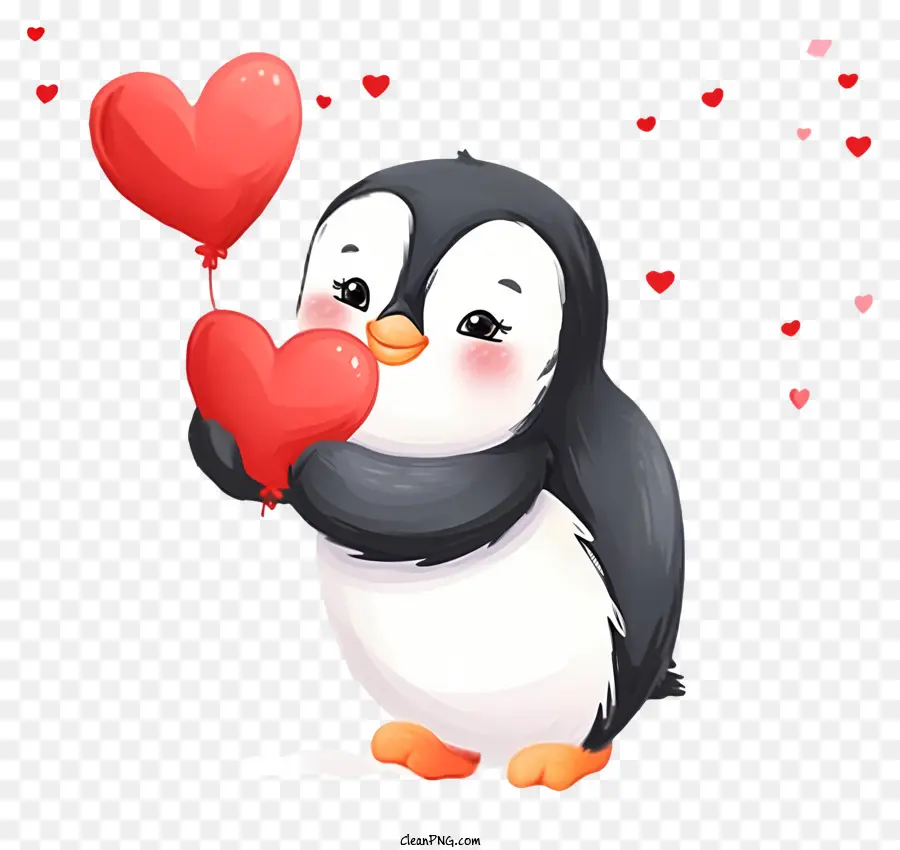 Emoji Pingouin De La Saint Valentin，Pingouin Mignon PNG