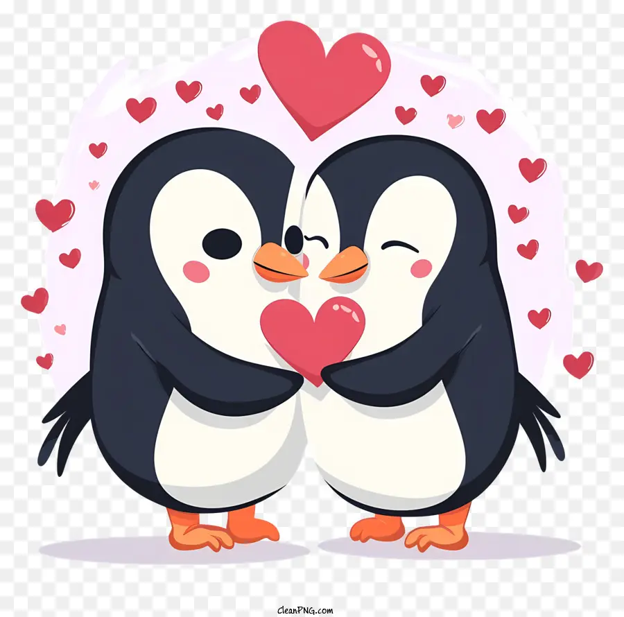 Pingouin Plat De La Saint Valentin，Les Pingouins PNG