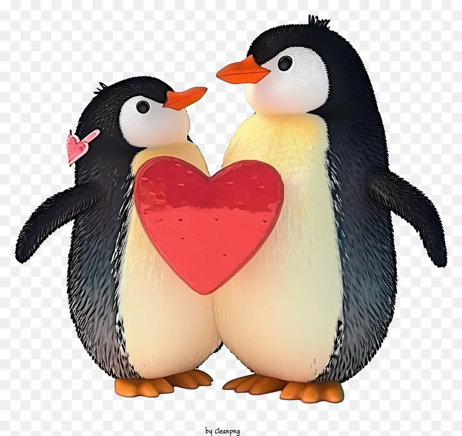 Pingouin De La Saint Valentin 3d Réaliste，Pingouins PNG