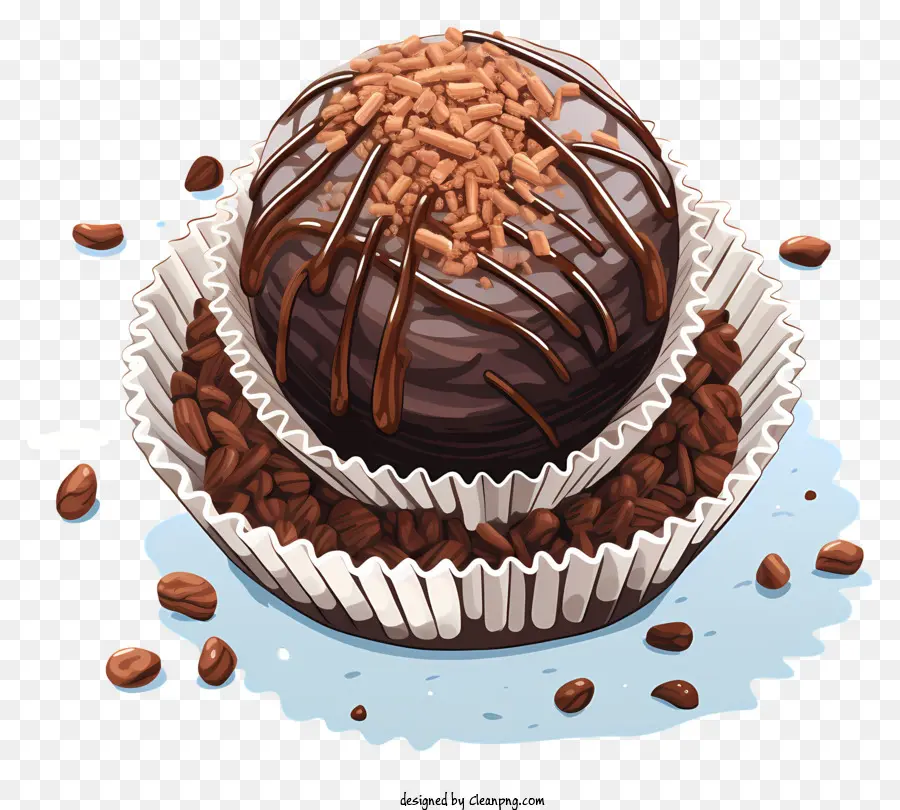 Brigadeiro Aquarelle，Truffe Au Chocolat PNG