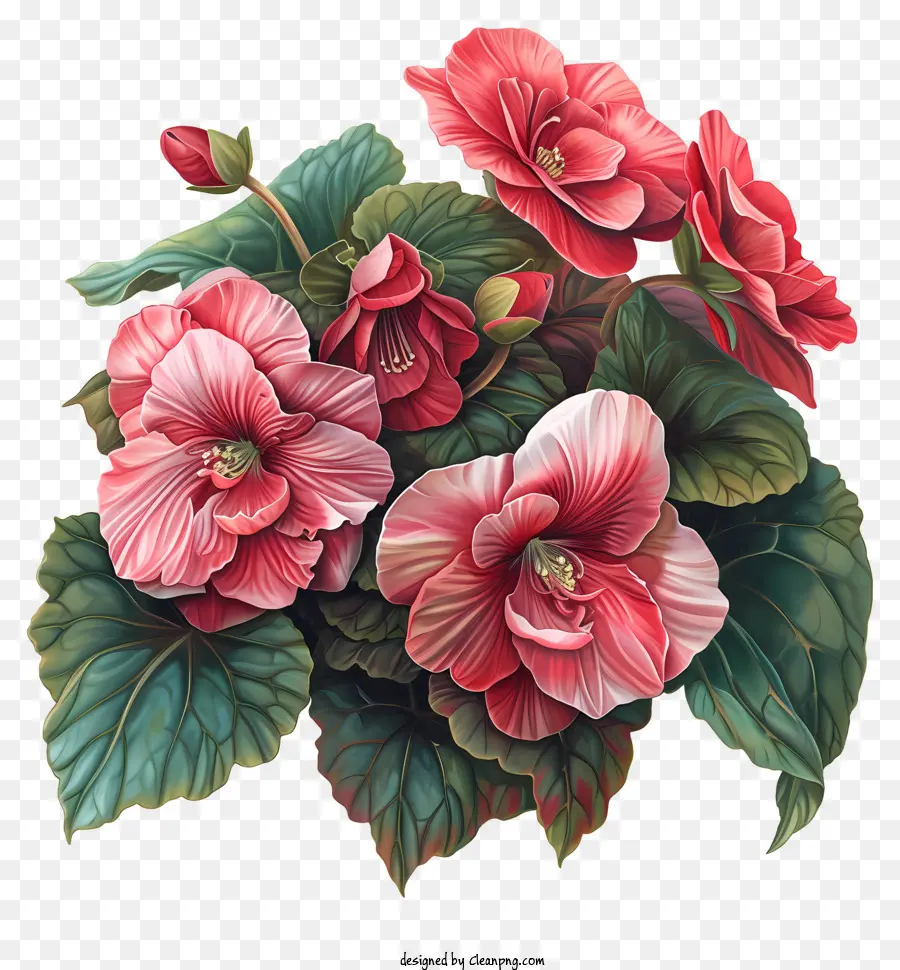 Bégonia，Rose De Fleurs D'hibiscus PNG
