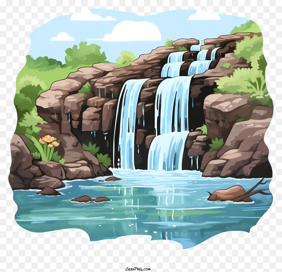 Cascade Aquarelle，Cascade PNG